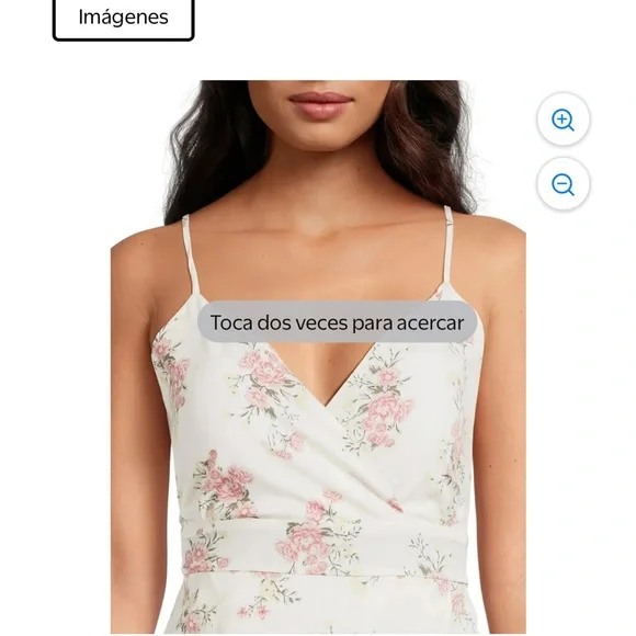 No Boundaries High Low Floral Dress in White and Pink - Picture 2 of 7